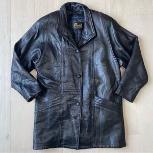 Vintage Reed Genuine Leather Coat Made in USA women size XS removable insulation